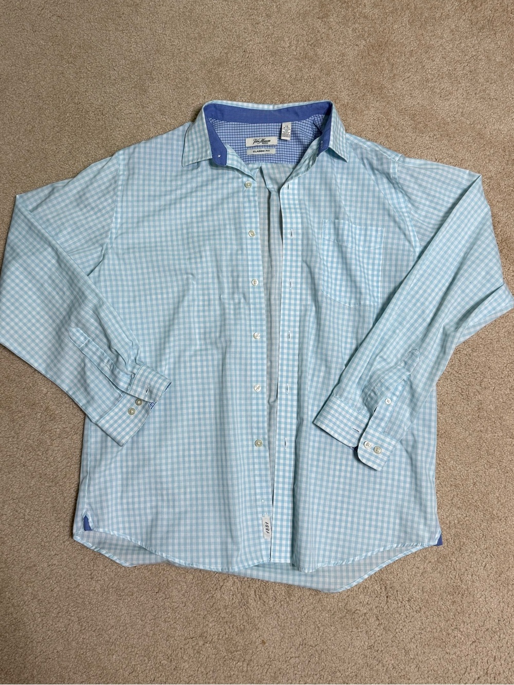 Van Heusen Light Blue Gingham Dress Shirt